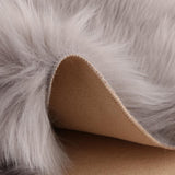 Max 60cmx90cm Sheepskin Fluffy Skin Faux Fur Fake Rug Mat Rugs  Gray