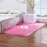 Max 60cmx90cm Sheepskin Fluffy Skin Faux Fur Fake Rug Mat Rugs  Dark Pink