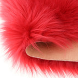 Max 60cmx90cm Sheepskin Fluffy Skin Faux Fur Fake Rug Mat Rugs  Red