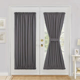 Max Sliding Glass Window Door Curtain Panel Room Darkening Rod Pocket Gray