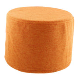 Max Exquisite Cotton Round Stool Cover Fits 28cm / 11inch Dia Footstool Orange