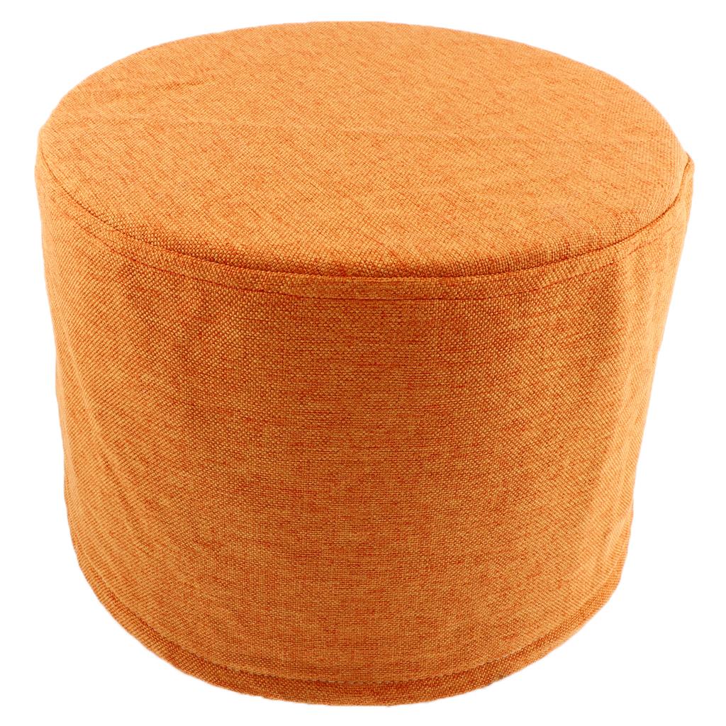 Max Exquisite Cotton Round Stool Cover Fits 28cm / 11inch Dia Footstool Orange