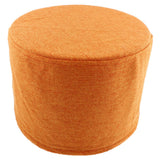 Max Exquisite Cotton Round Stool Cover Fits 28cm / 11inch Dia Footstool Orange