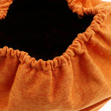 Max Exquisite Cotton Round Stool Cover Fits 28cm / 11inch Dia Footstool Orange