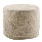 Max Exquisite Cotton Round Stool Cover Fits 28cm / 11inch Dia Footstool Beige