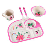 Max Children's Dinner Tray Divided Dinner Plate Divider Dinnerware Pink Castle