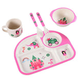 Max Children's Dinner Tray Divided Dinner Plate Divider Dinnerware Pink Castle