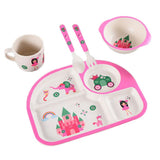 Max Children's Dinner Tray Divided Dinner Plate Divider Dinnerware Pink Castle
