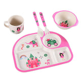 Max Children's Dinner Tray Divided Dinner Plate Divider Dinnerware Pink Castle