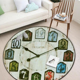 Max Thicken Tapete Vintage Wall Clock Printed Carpet Wall Clock B Style 120cm