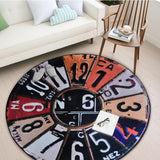 Max Thicken Tapete Vintage Wall Clock Printed Carpet Wall Clock D Style 80cm