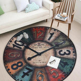 Max Thicken Tapete Vintage Wall Clock Printed Carpet Wall Clock E Style 120cm