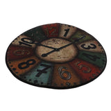 Max Thicken Tapete Vintage Wall Clock Printed Carpet Wall Clock E Style 120cm