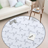 Max Round Carpet Tea Table Living Room Area Rug Kids Play Mat Flamingo 120cm