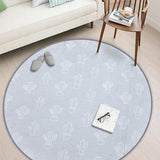 Max Round Carpet Tea Table Living Room Area Rug Kids Play Mat Cactus 60cm