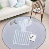 Max Round Carpet Tea Table Living Room Area Rug Kids Play Mat One Cactus 80cm
