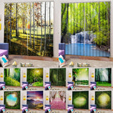 Max Charming Scenery Printed Window Curtains Drapes Cypress Forest