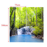 Max Charming Scenery Printed Window Curtains Drapes Waterfall