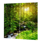 Max Maxb Charming Scenery Printed Window Curtains Drapes Sunny Forest
