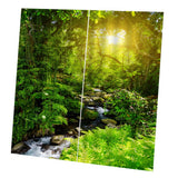 Max Maxb Charming Scenery Printed Window Curtains Drapes Sunny Forest