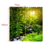 Max Maxb Charming Scenery Printed Window Curtains Drapes Sunny Forest