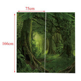 Max Maxb Charming Scenery Printed Window Curtains Drapes Silent Forest
