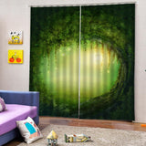 Max Charming Scenery Printed Window Curtains Drapes Fairy Tale World