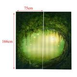 Max Charming Scenery Printed Window Curtains Drapes Fairy Tale World