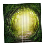 Max Charming Scenery Printed Window Curtains Drapes Rattan Trail