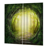 Max Charming Scenery Printed Window Curtains Drapes Rattan Trail