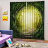 Max Charming Scenery Printed Window Curtains Drapes Rattan Trail