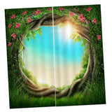 Max Charming Scenery Printed Window Curtains Drapes Tree Hole