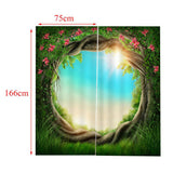 Max Charming Scenery Printed Window Curtains Drapes Tree Hole