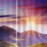 Max Charming Scenery Printed Window Curtains Drapes Mountain