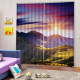 Max Charming Scenery Printed Window Curtains Drapes Mountain