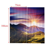 Max Charming Scenery Printed Window Curtains Drapes Mountain