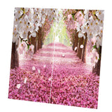 Max Charming Scenery Printed Window Curtains Drapes Cherry Blossom Road