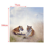 Max Set of 2 Panel Digital Photo Printing Blackout 3D Curtains Tiger