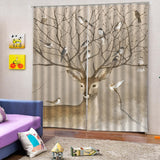 Max Set of 2 Panel Digital Photo Printing Blackout 3D Curtains Elk Bird