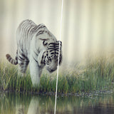 Max Set of 2 Panel Digital Photo Printing Blackout 3D Curtains White Tiger