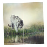 Max Set of 2 Panel Digital Photo Printing Blackout 3D Curtains White Tiger