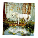 Max Set of 2 Panel Digital Photo Printing Blackout 3D Curtains White Horse