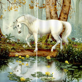 Max Set of 2 Panel Digital Photo Printing Blackout 3D Curtains White Horse