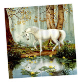 Max Set of 2 Panel Digital Photo Printing Blackout 3D Curtains White Horse