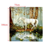 Max Set of 2 Panel Digital Photo Printing Blackout 3D Curtains White Horse