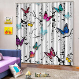 Max Set of 2 Panel Digital Photo Printing Blackout 3D Curtains Butterfly