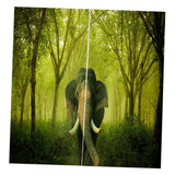 Max Set of 2 Panel Digital Photo Printing Blackout 3D Curtains Elephant
