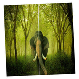 Max Set of 2 Panel Digital Photo Printing Blackout 3D Curtains Elephant