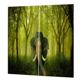 Max Set of 2 Panel Digital Photo Printing Blackout 3D Curtains Elephant