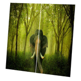 Max Set of 2 Panel Digital Photo Printing Blackout 3D Curtains Elephant